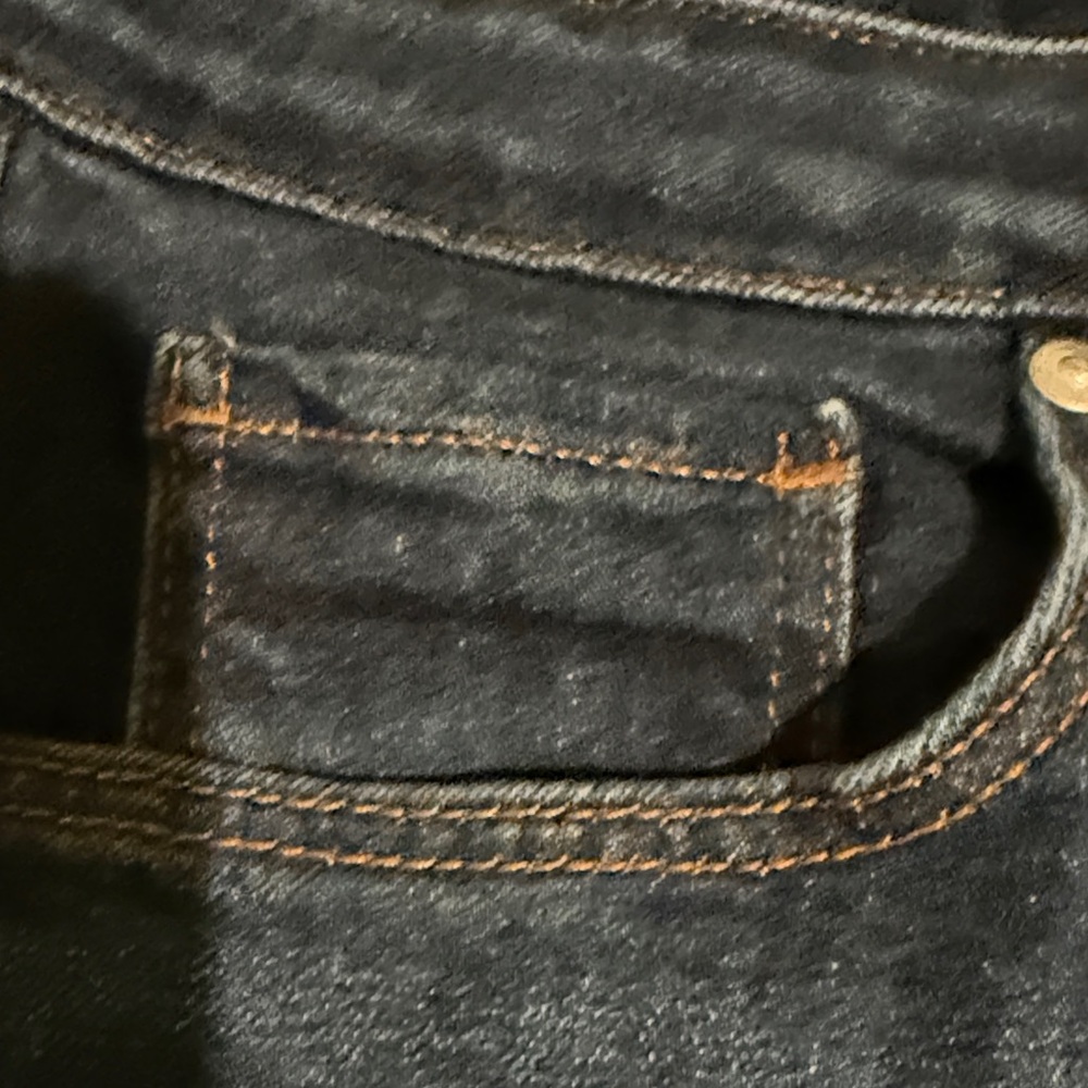 LOFT Dark Blue Curvy Slim Wide-Leg Flare Jeans - Picture 5 of 9